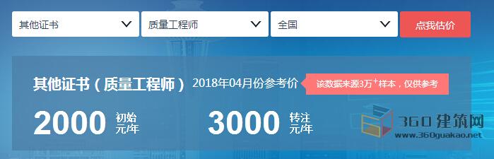 2018年质量工程师挂靠价格是多少?